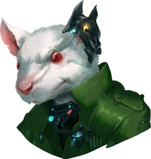 Fitch, a white-furred ysoki in a green flight suit, leader of the Wayfinders.